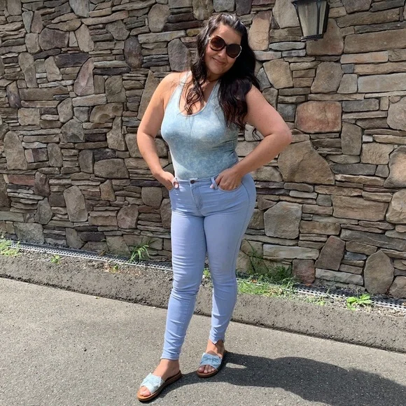 acid wash bodysuit | ice blue - Picture 6 of 6